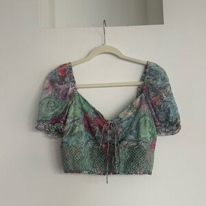 Alice + Olivia x Lola Schnabel Crawford Top in Floral